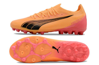 Men's Puma Ultra Ultimate MG Multi Ground Low-Tops Football Boots - Yellow/Black/Pink