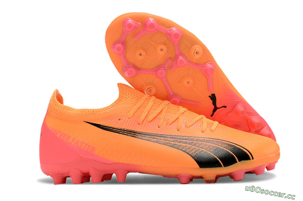 Men's Puma Ultra Ultimate MG Multi Ground Low-Tops Football Boots - Yellow/Black/Pink 2