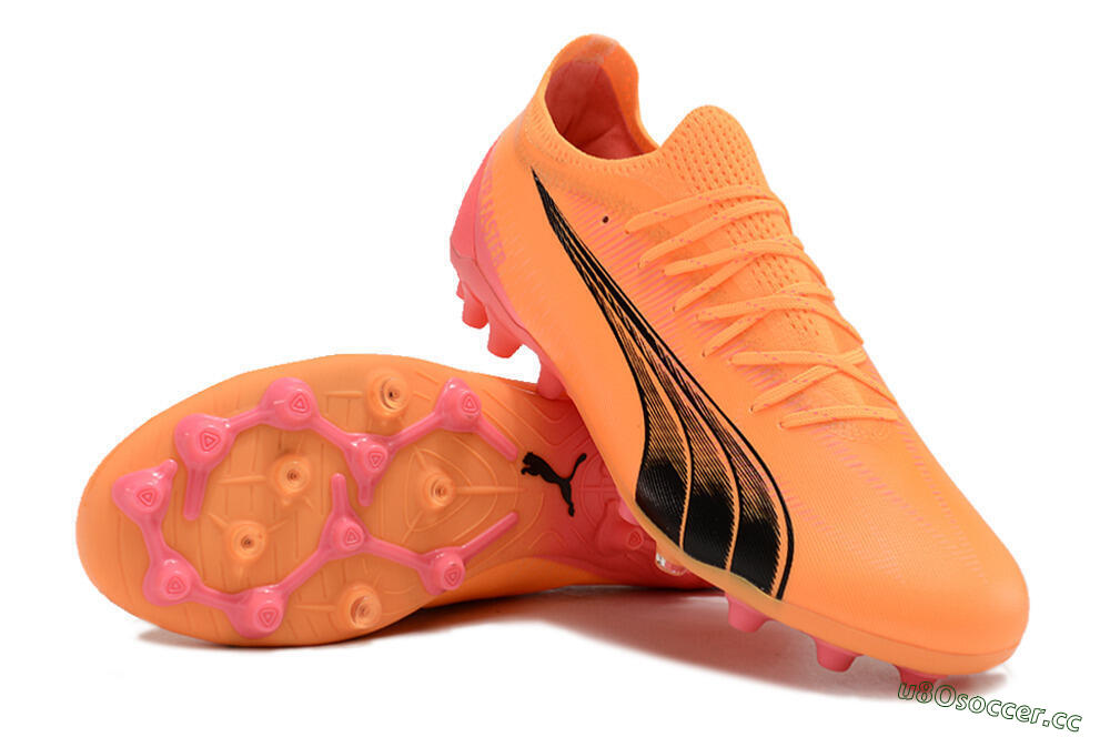Men's Puma Ultra Ultimate MG Multi Ground Low-Tops Football Boots - Yellow/Black/Pink 3