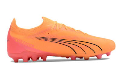 Men's Puma Ultra Ultimate MG Multi Ground Low-Tops Football Boots - Yellow/Black/Pink