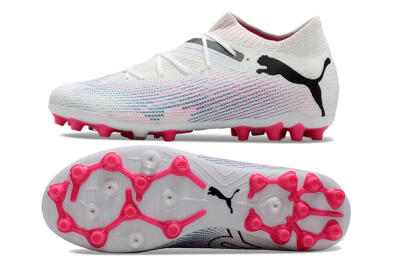 Men's Puma Future Ultimate MG Multi Ground Low-Tops Football Boots - White/Blue/Pink