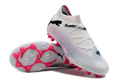 Men's Puma Future Ultimate MG Multi Ground Low-Tops Football Boots - White/Blue/Pink