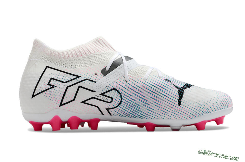 Men's Puma Future Ultimate MG Multi Ground Low-Tops Football Boots - White/Blue/Pink 7