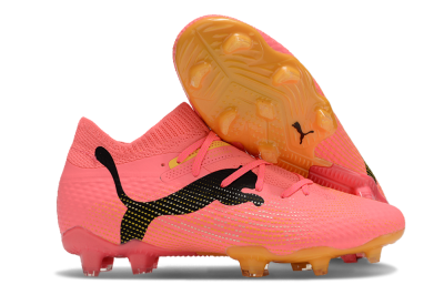 Men's Puma Future Ultimate FG Firm Ground Low-Tops Football Boots - Pink/Black/Yellow