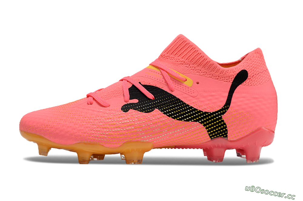 Men's Puma Future Ultimate FG Firm Ground Low-Tops Football Boots - Pink/Black/Yellow 0