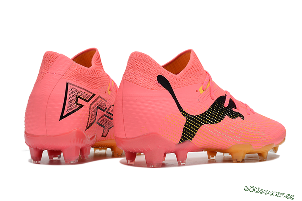 Men's Puma Future Ultimate FG Firm Ground Low-Tops Football Boots - Pink/Black/Yellow 6
