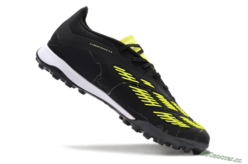 Men's Adidas Predator 24 Elite TF Artificial Turf Low-Tops Football Shoes - Black/Yellow/White 4