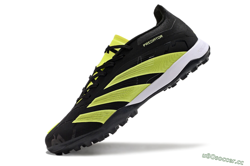Men's Adidas Predator 24 Elite TF Artificial Turf Low-Tops Football Shoes - Black/Yellow/White 5