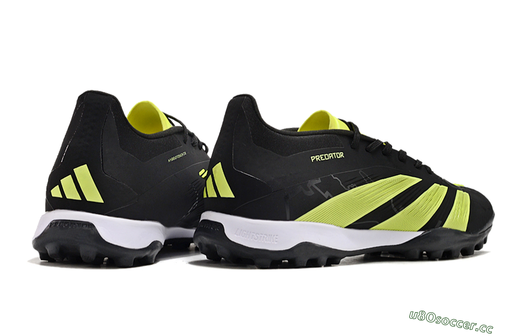 Men's Adidas Predator 24 Elite TF Artificial Turf Low-Tops Football Shoes - Black/Yellow/White 6