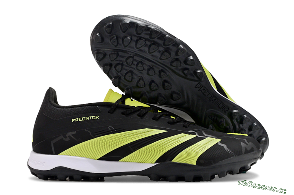 Men's Adidas Predator 24 Elite TF Artificial Turf Low-Tops Football Shoes - Black/Yellow/White 2