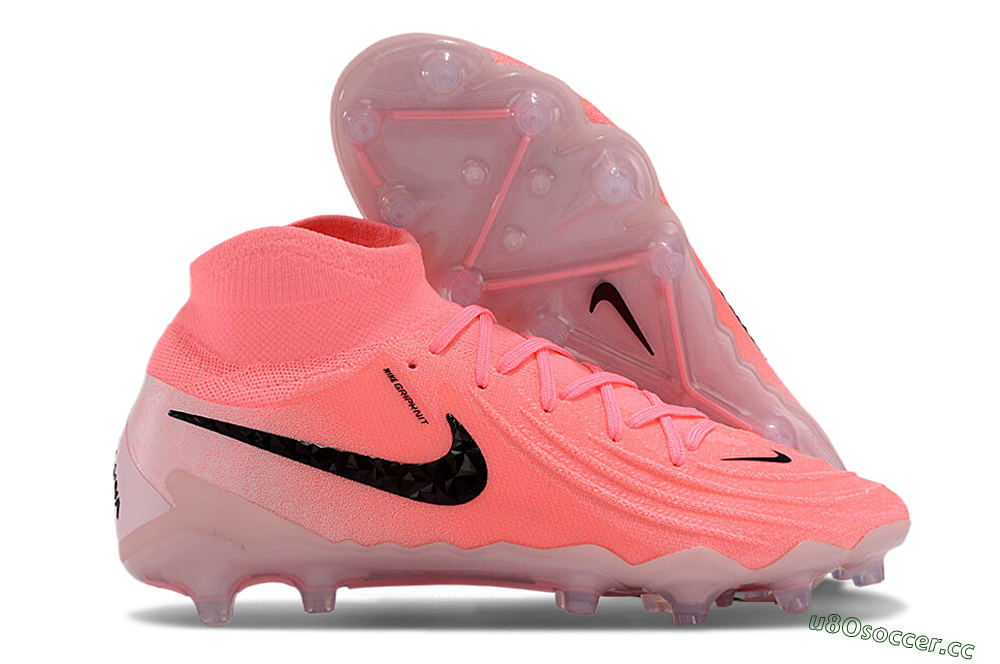 Men's Nike Phantom Luna Elite AG Artificial Grass High-Tops Football Boots - Pink/Black 2