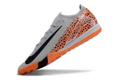 Men's Nike Air Zoom Mercurial Vapor 15 Elite TF Artificial Turf Low-Tops Football Shoes - Grey/Orange/Black