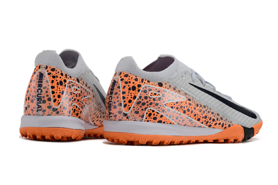 Men's Nike Air Zoom Mercurial Vapor 15 Elite TF Artificial Turf Low-Tops Football Shoes - Grey/Orange/Black