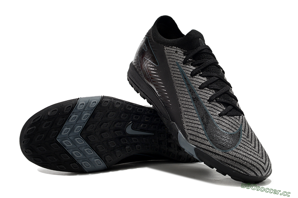 Men's Nike Air Zoom Mercurial Vapor 16 Elite TF Artificial Turf Low-Tops Football Shoes - Silver/Black/Blue 3