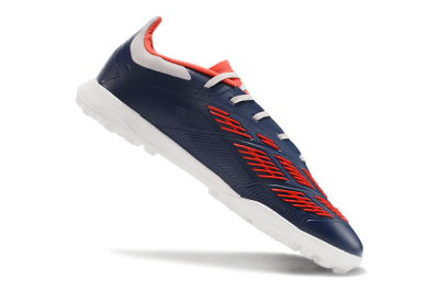 Unisex Adidas Predator 24 Elite TF Artificial Turf Low-Tops Football Shoes - Silver/Blue/Red