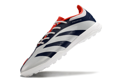 Unisex Adidas Predator 24 Elite TF Artificial Turf Low-Tops Football Shoes - Silver/Blue/Red