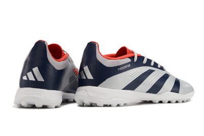 Unisex Adidas Predator 24 Elite TF Artificial Turf Low-Tops Football Shoes - Silver/Blue/Red