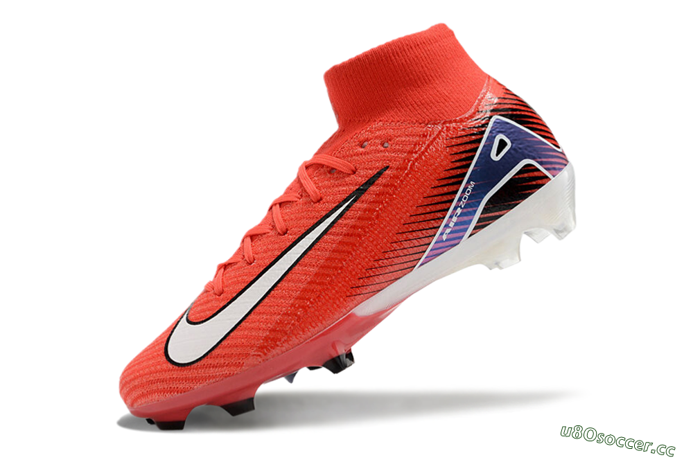 Unisex Nike Air Zoom Mercurial Superfly 10 Elite FG Firm Ground High-Tops Football Boots - Red/White/Blue 5