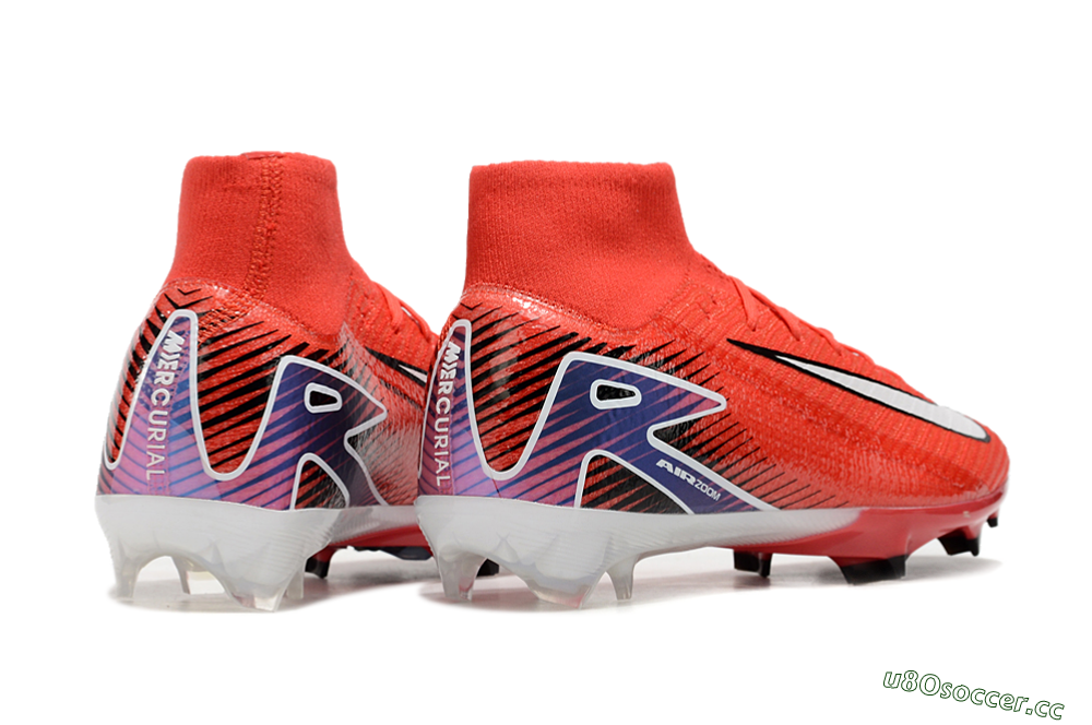 Unisex Nike Air Zoom Mercurial Superfly 10 Elite FG Firm Ground High-Tops Football Boots - Red/White/Blue 6