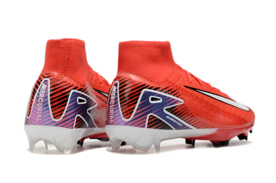 Unisex Nike Air Zoom Mercurial Superfly 10 Elite FG Firm Ground High-Tops Football Boots - Red/White/Blue