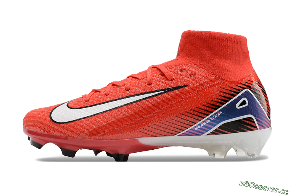 Unisex Nike Air Zoom Mercurial Superfly 10 Elite FG Firm Ground High-Tops Football Boots - Red/White/Blue 0