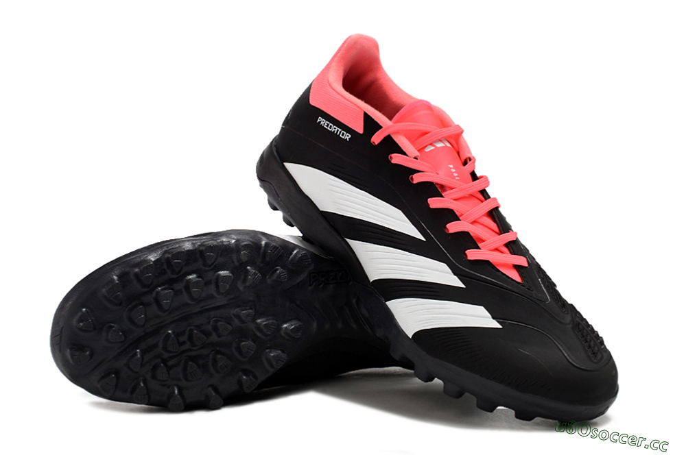 Men's Adidas Predator 24 Elite TF Artificial Turf Low-Tops Football Shoes - Black/White/Red 3