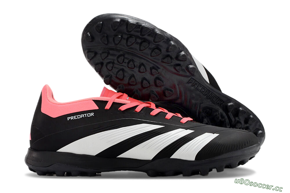 Men's Adidas Predator 24 Elite TF Artificial Turf Low-Tops Football Shoes - Black/White/Red 2