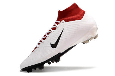 Unisex Nike Air Zoom Mercurial Superfly 9 Elite FG Firm Ground High-Tops Football Boots - White/Black/Red