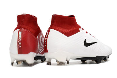 Unisex Nike Air Zoom Mercurial Superfly 9 Elite FG Firm Ground High-Tops Football Boots - White/Black/Red