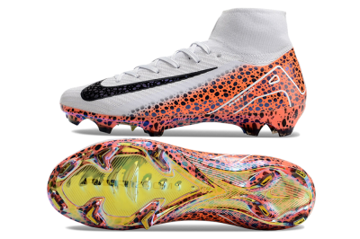Men's Nike Air Zoom Mercurial Superfly 10 Elite FG Firm Ground High-Tops Football Boots - Grey/Leopard/Gold