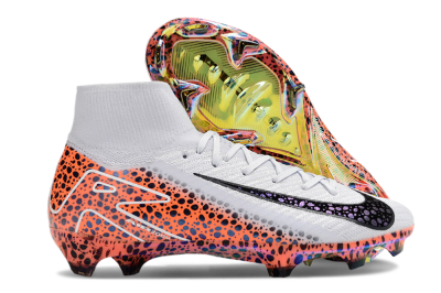Men's Nike Air Zoom Mercurial Superfly 10 Elite FG Firm Ground High-Tops Football Boots - Grey/Leopard/Gold