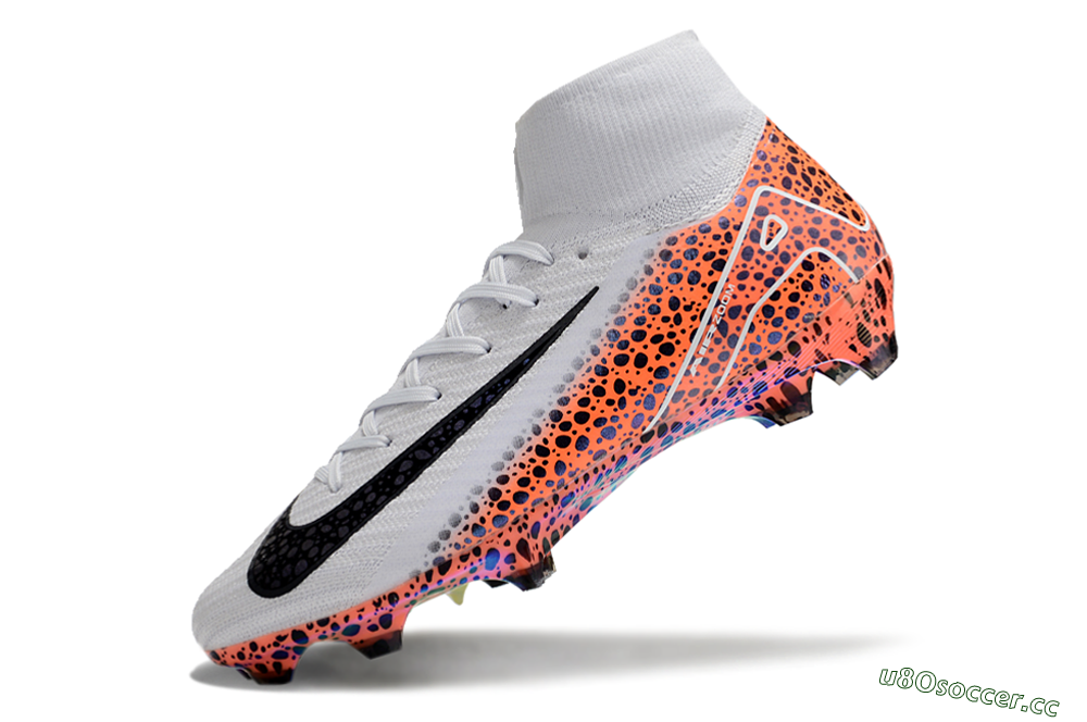 Men's Nike Air Zoom Mercurial Superfly 10 Elite FG Firm Ground High-Tops Football Boots - Grey/Leopard/Gold 5
