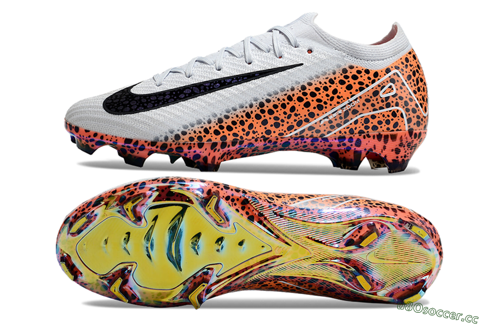 Men's Nike Air Zoom Mercurial Vapor 16 Elite FG Firm Ground Low-Tops Football Boots - Grey/Black/Leopard 1