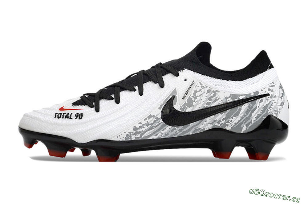 Men's Nike Phantom Luna Elite FG Firm Ground Low-Tops Football Boots - White/Red/Black/Grey 0
