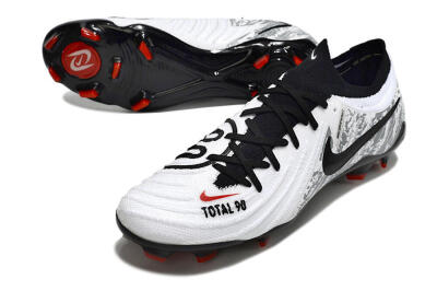 Men's Nike Phantom Luna Elite FG Firm Ground Low-Tops Football Boots - White/Red/Black/Grey