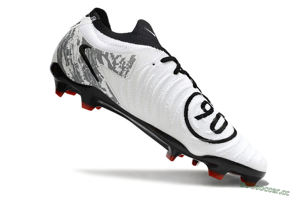 Men's Nike Phantom Luna Elite FG Firm Ground Low-Tops Football Boots - White/Red/Black/Grey 4