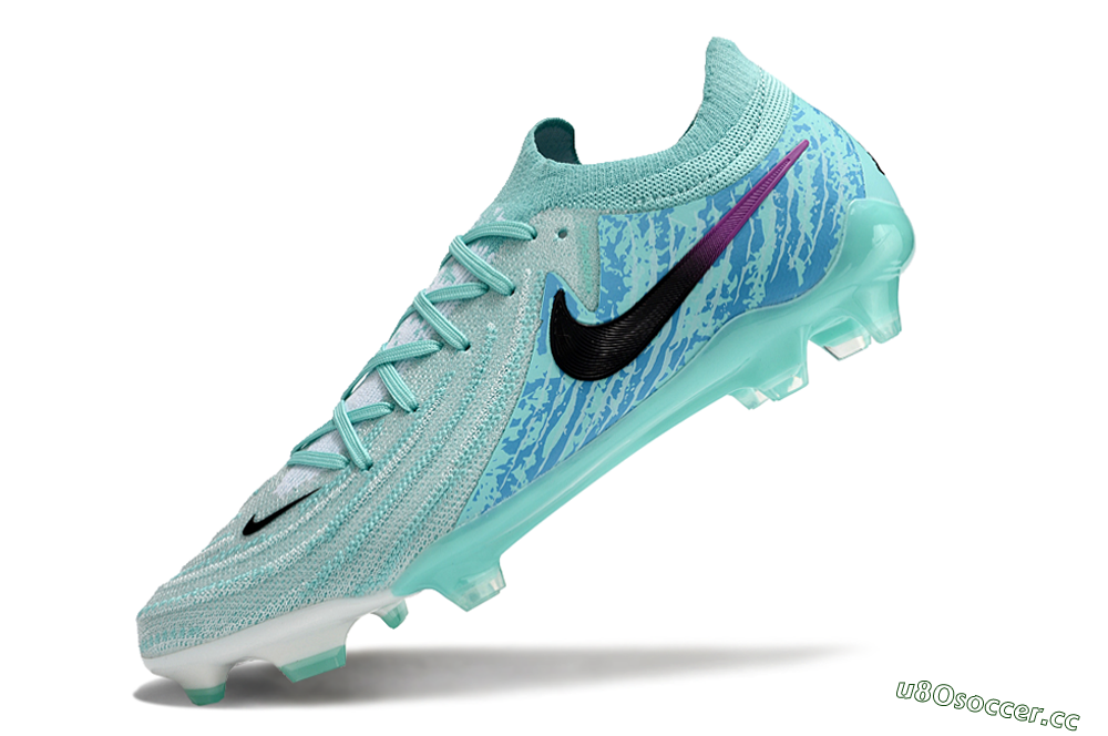 Unisex Nike Phantom Luna 2 Elite LV8 FG Firm Ground Low-Tops Football Boots - Jade/Black/Purple 5