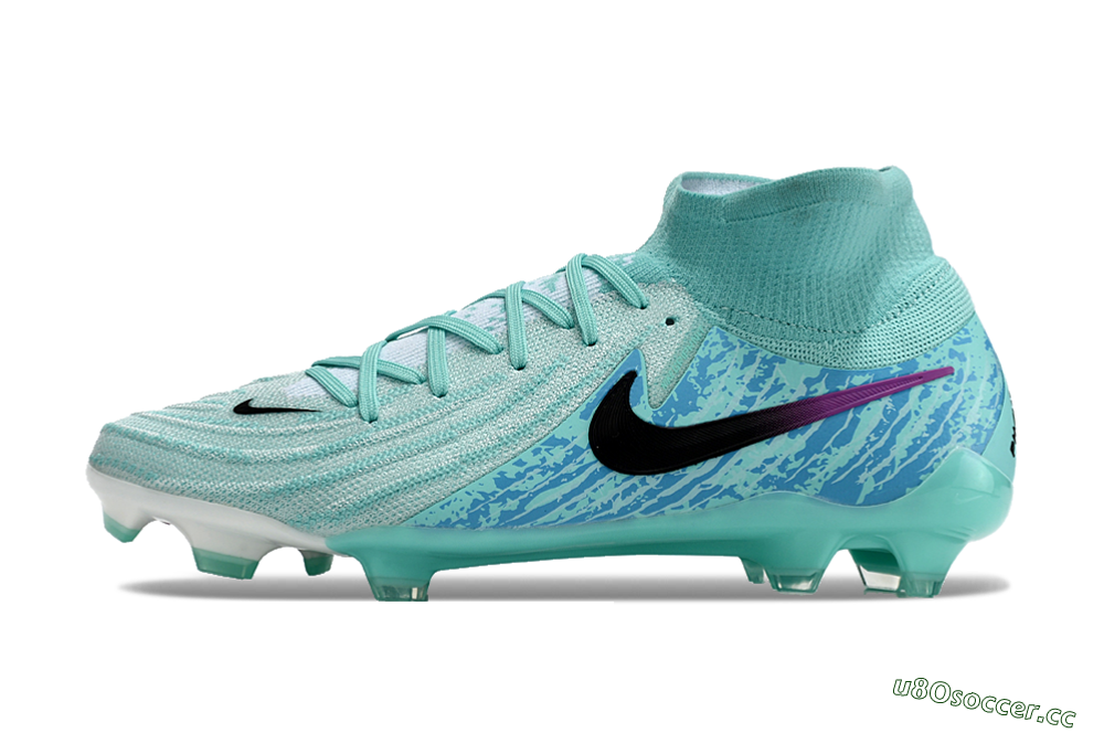 Unisex Nike Phantom Luna 2 Elite LV8 FG Firm Ground High-Tops Football Boots - Jade/Black/Purple 0