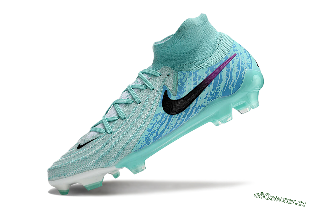 Unisex Nike Phantom Luna 2 Elite LV8 FG Firm Ground High-Tops Football Boots - Jade/Black/Purple 5