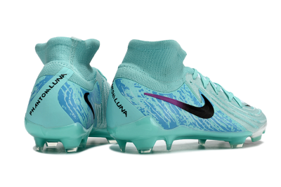 Unisex Nike Phantom Luna 2 Elite LV8 FG Firm Ground High-Tops Football Boots - Jade/Black/Purple