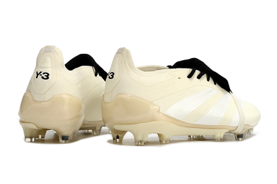 Unisex Adidas Predator Elite Foldover Tongue FG Firm Ground Low-Tops Football Boots - Beige/White/Black