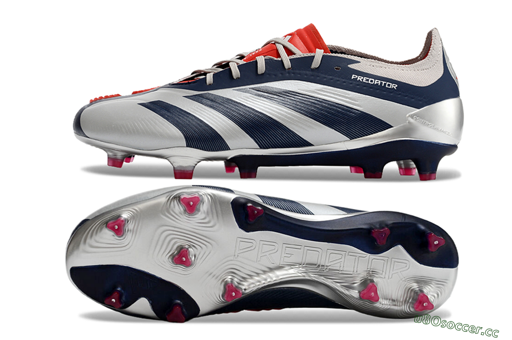Men's Adidas Predator Accuracy Elite FG Firm Ground Low-Tops Football Boots - Silver/Blue/Red 1