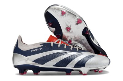 Men's Adidas Predator Accuracy Elite FG Firm Ground Low-Tops Football Boots - Silver/Blue/Red