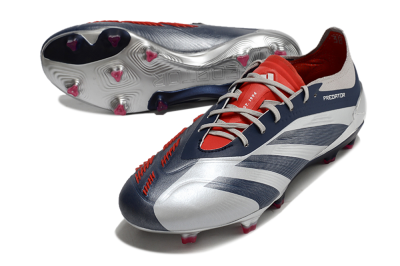 Men's Adidas Predator Accuracy Elite FG Firm Ground Low-Tops Football Boots - Silver/Blue/Red