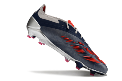 Men's Adidas Predator Accuracy Elite FG Firm Ground Low-Tops Football Boots - Silver/Blue/Red