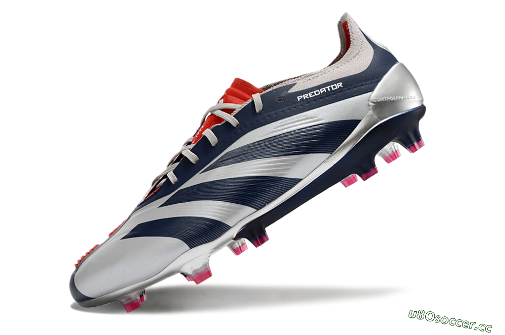 Men's Adidas Predator Accuracy Elite FG Firm Ground Low-Tops Football Boots - Silver/Blue/Red 5
