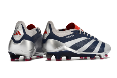 Men's Adidas Predator Accuracy Elite FG Firm Ground Low-Tops Football Boots - Silver/Blue/Red