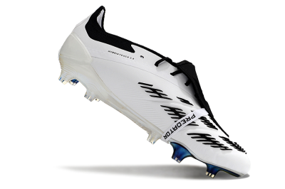 Men's Adidas Predator Elite Foldover Tongue FG Firm Ground Low-Tops Football Boots - White/Gold/Black
