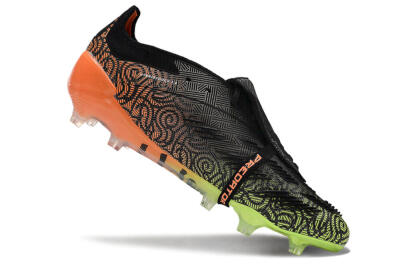 Men's Adidas Predator Elite Foldover Tongue FG Firm Ground Low-Tops Football Boots - Black/White/Green