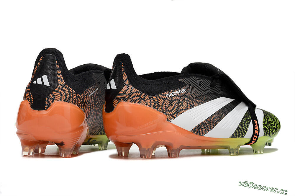 Men's Adidas Predator Elite Foldover Tongue FG Firm Ground Low-Tops Football Boots - Black/White/Green 6